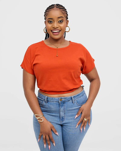 Gravio Fashions Liora Crop Top - Orange - Shopzetu