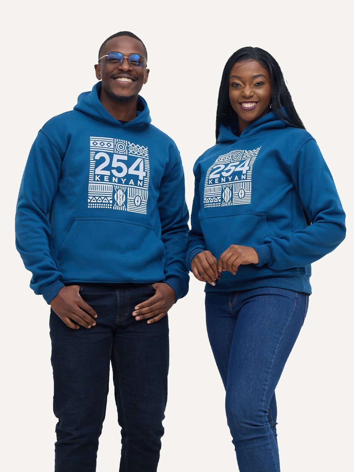 Kitu Kali Graphic With 254 Hoodies - Petrol Blue - Shopzetu