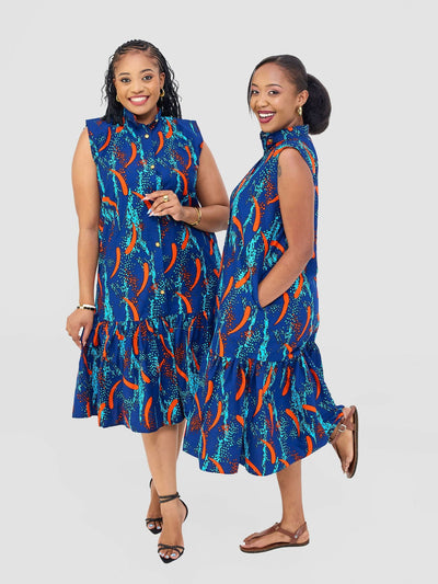 Prettygline Wati Ruffle Hem Dress - Teal - Shopzetu