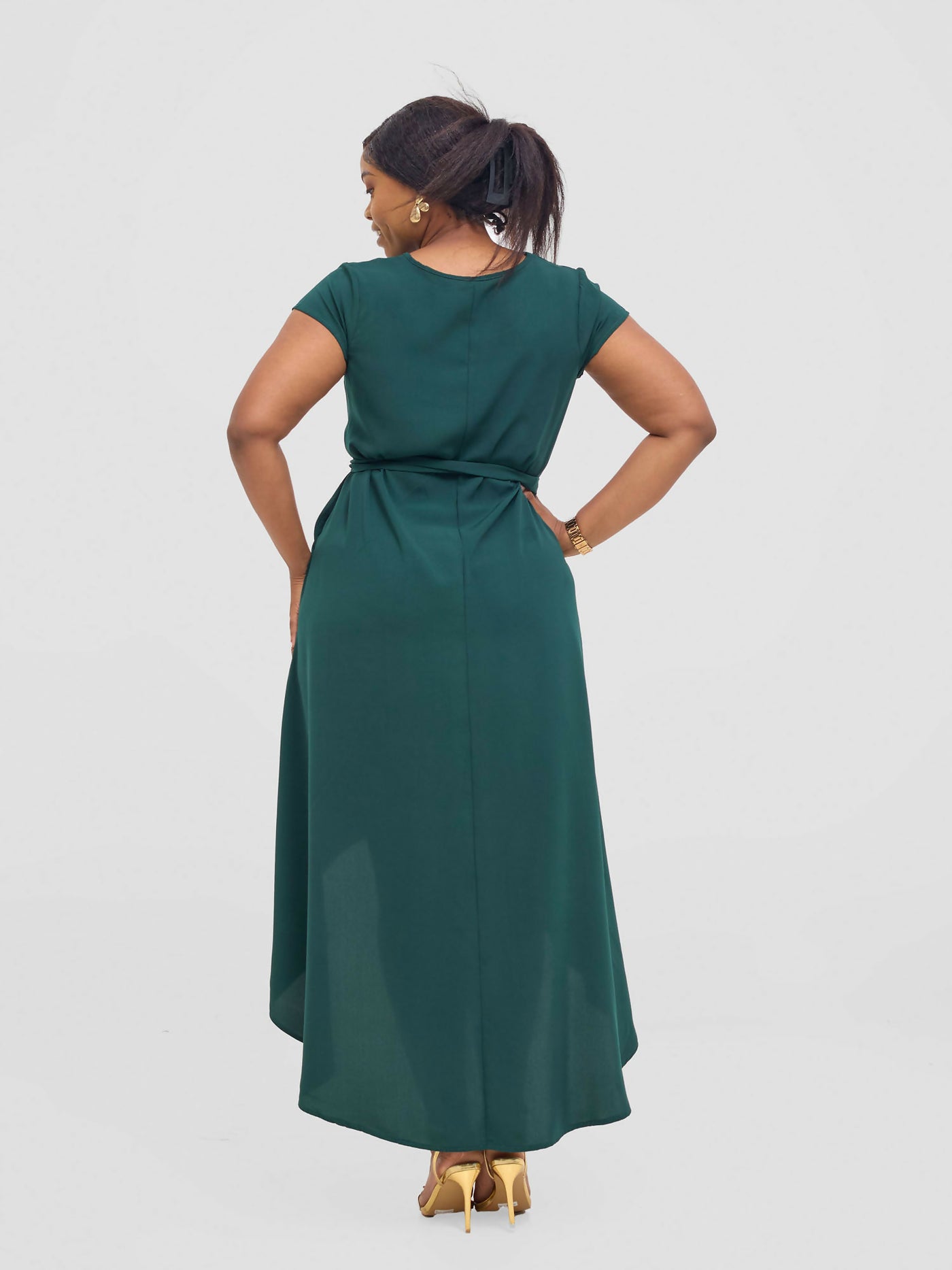 Salok Wear Bumbe High - Low Dress - Green - Shopzetu
