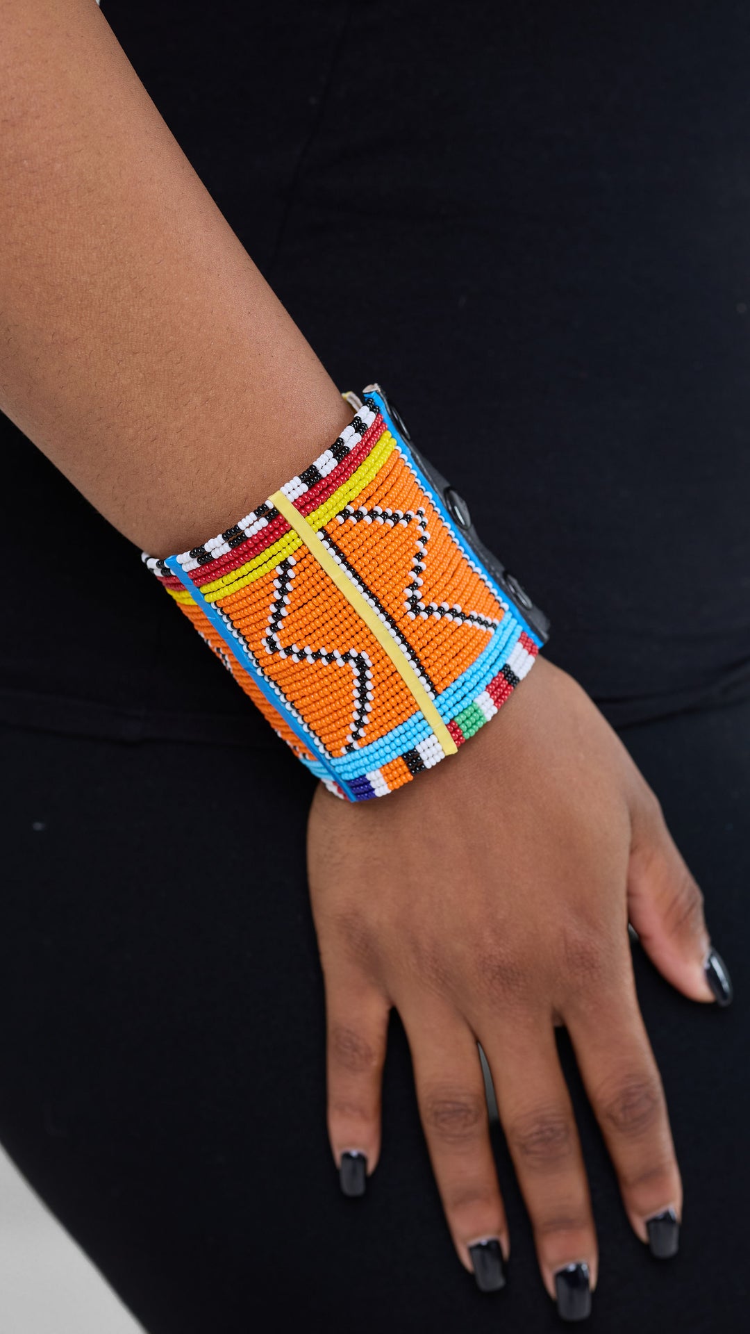 Naruki Handmade Maasai Beaded Cuff Bracelet - Multicolored