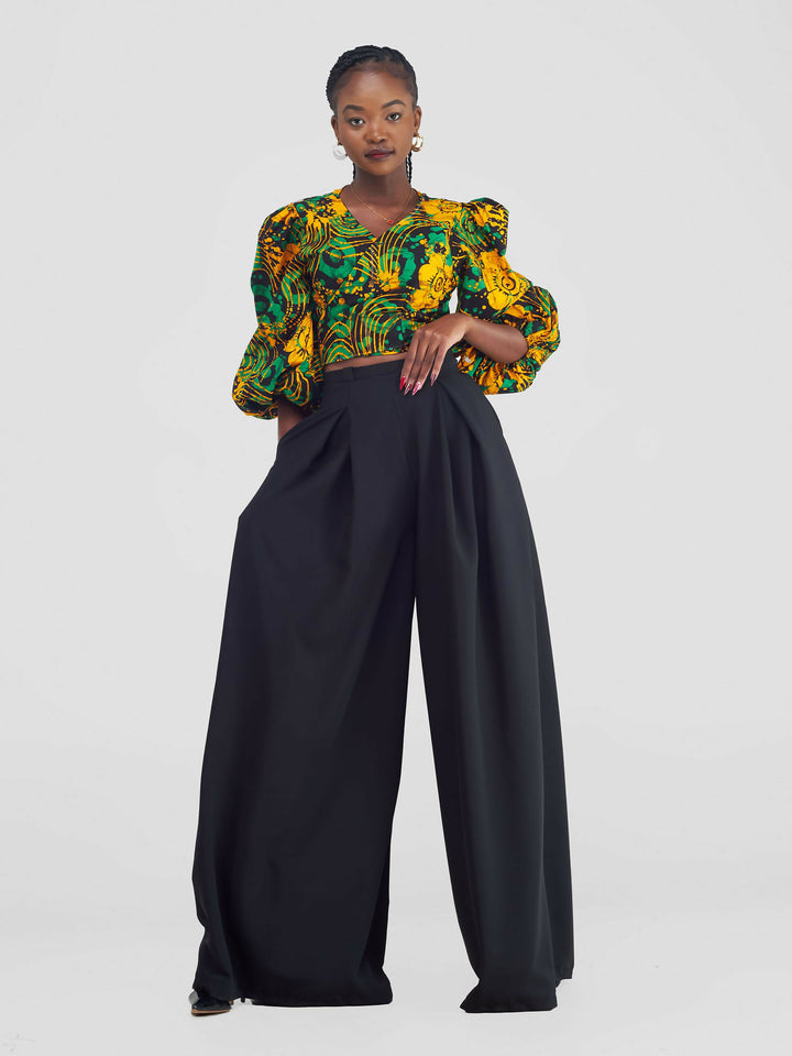 African Yuva Tulips Pants - Black