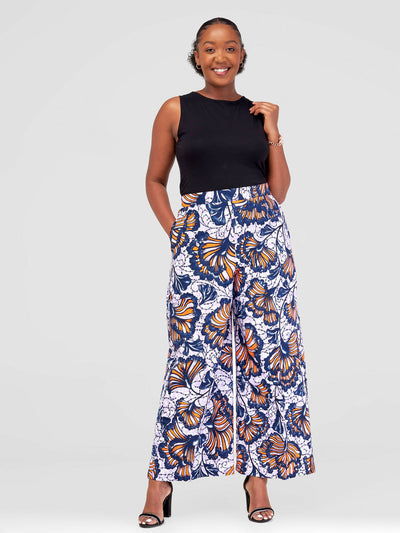 Simbaress Tenge Pants - Orange / Navy Blue - Shopzetu