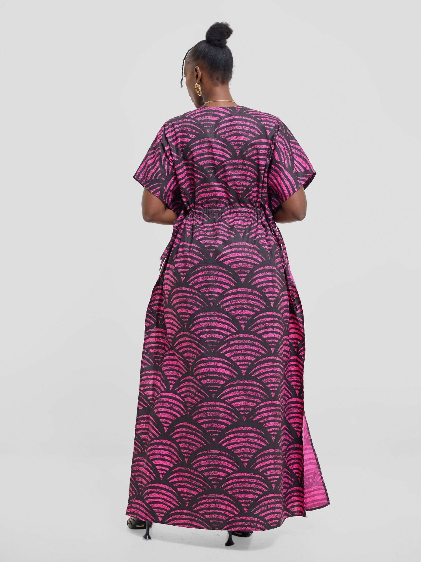 The Textile Loft Kaftan Dress - Pink - Shopzetu