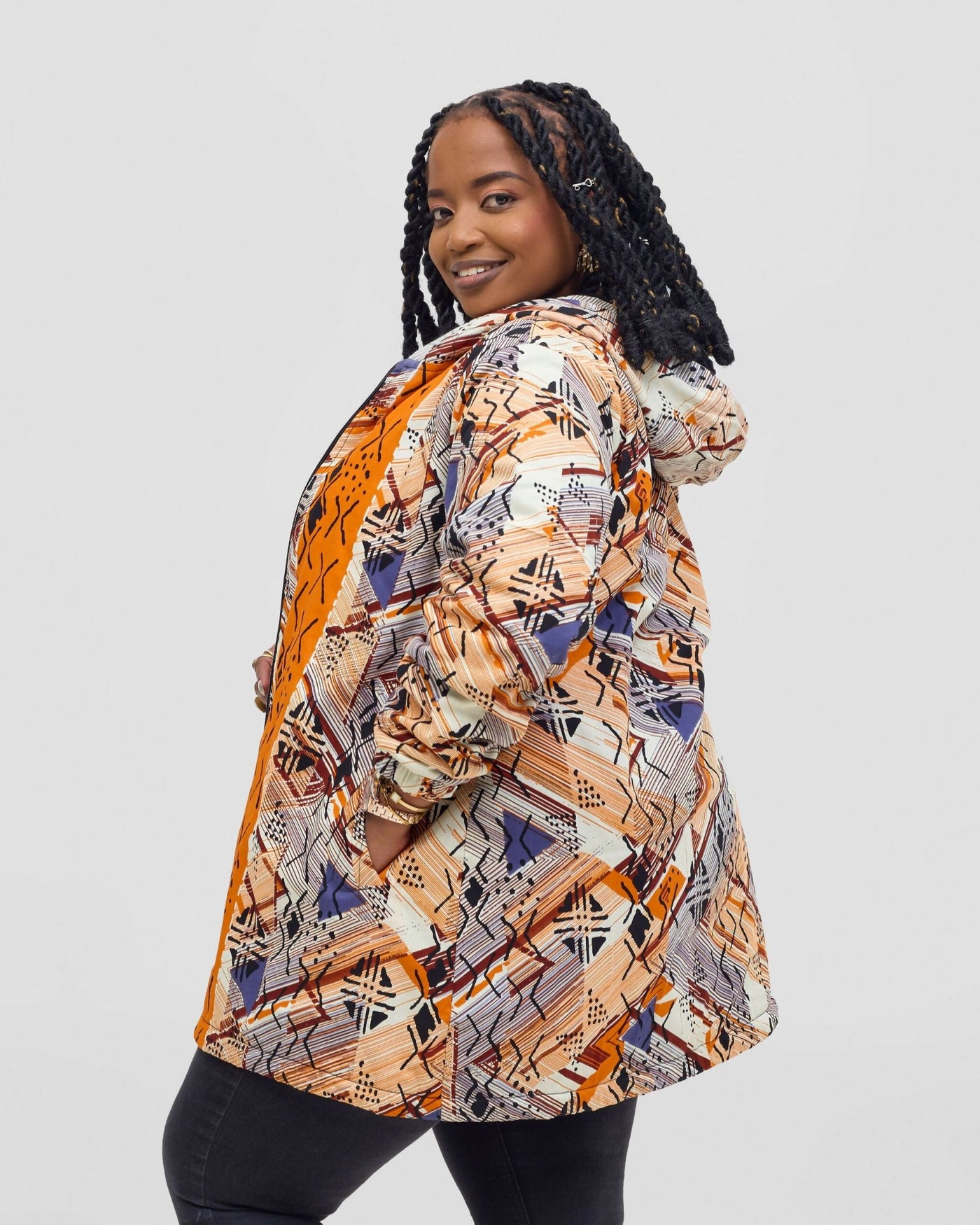 Gravio Fashions Kwame Hoodie Jacket - Cream - Shopzetu