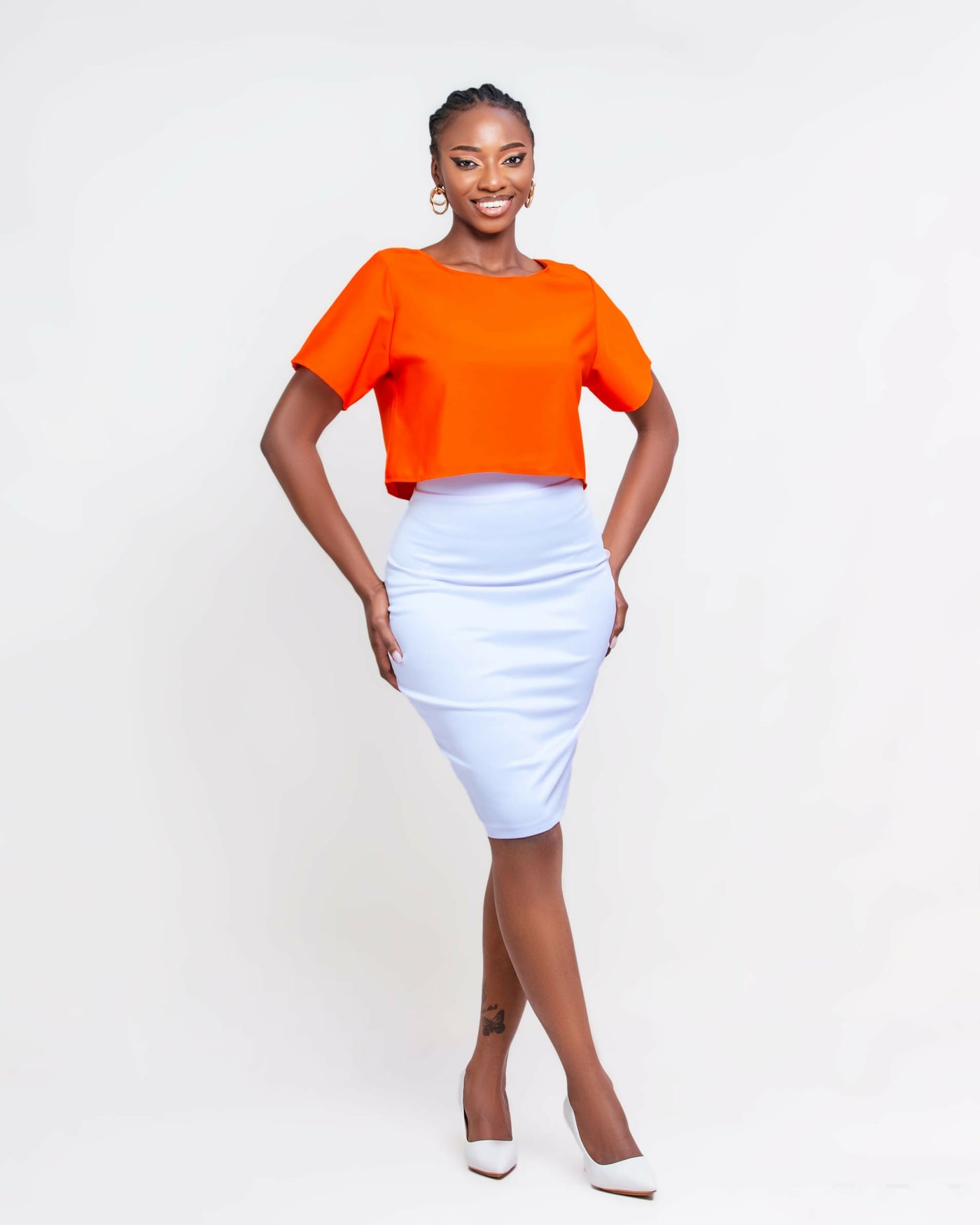 Da’Joy Fashions Orion Crop Top - Orange - Shopzetu