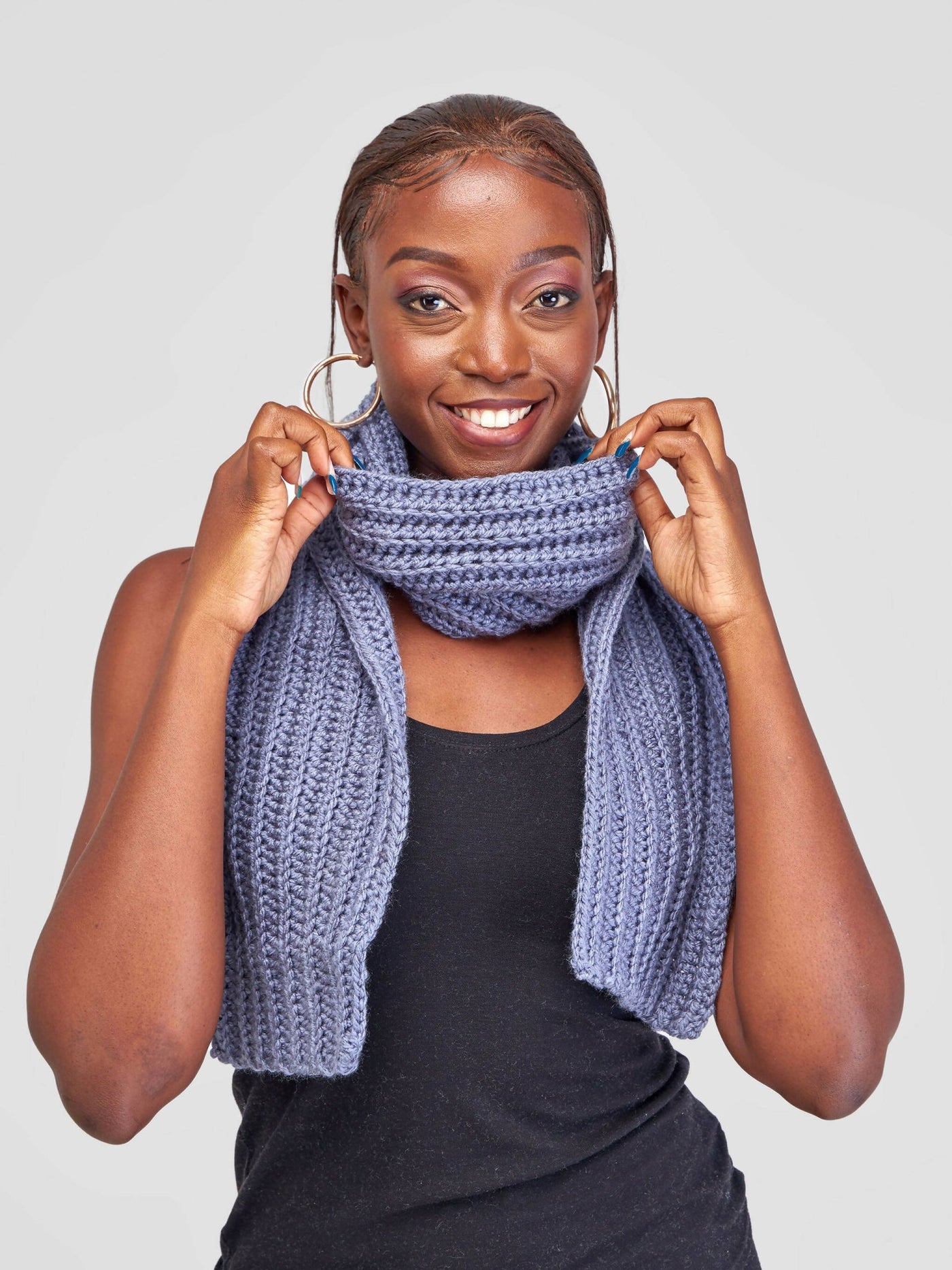 Infy Knit Wear Scarves - Grey - Shopzetu