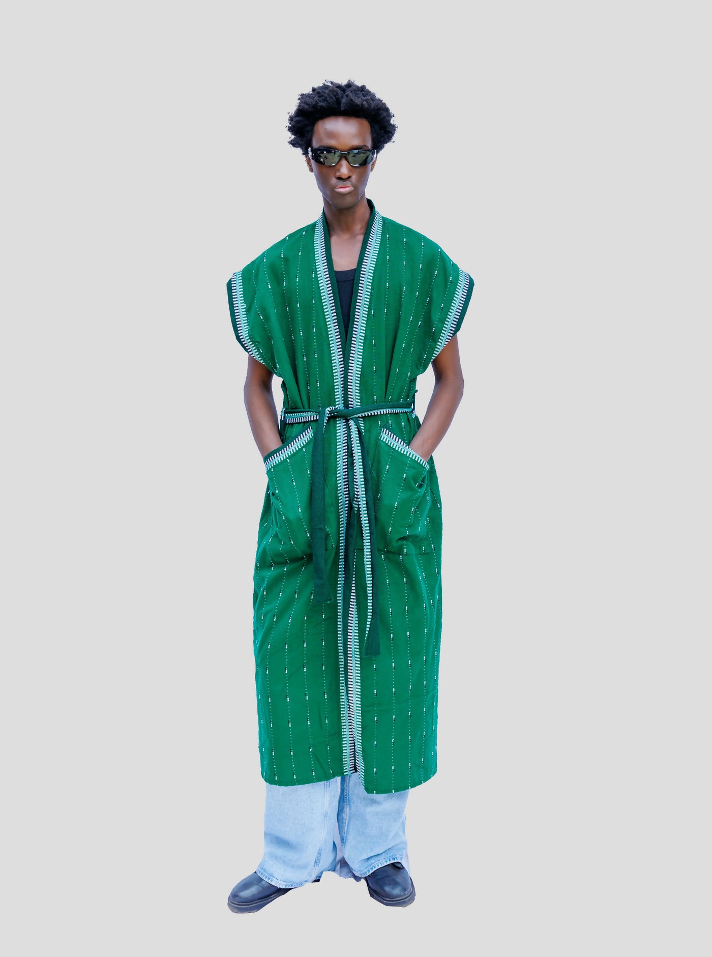 Liquid Lemn TRBL Sleeveless Kimono – Green