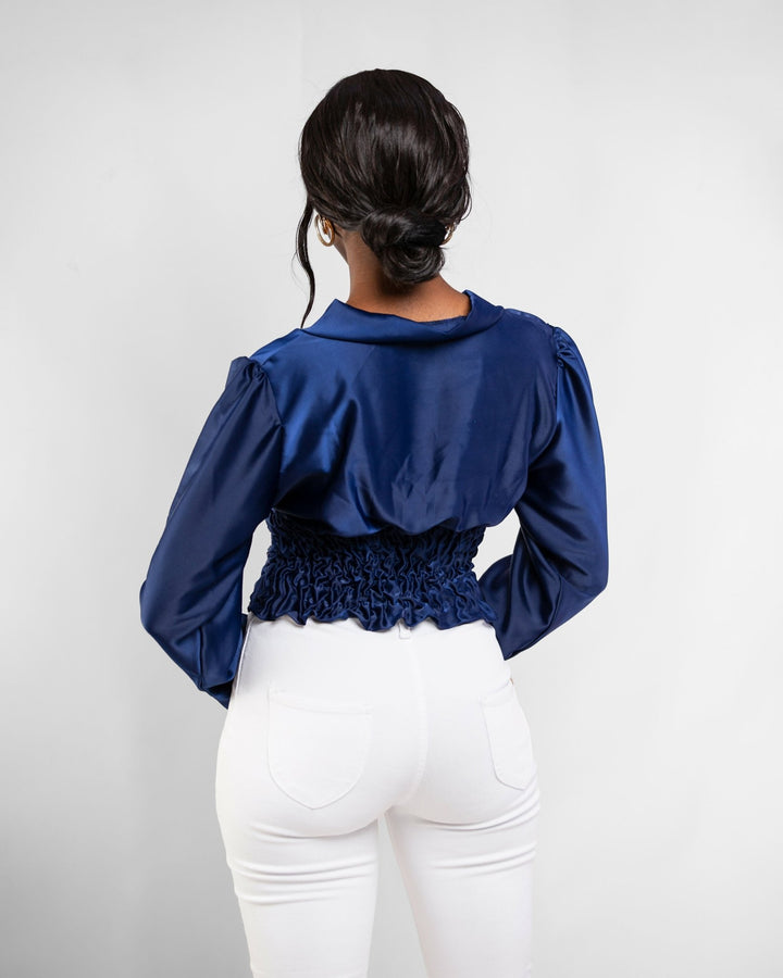 Da'joy Fashions Rochelle Top - Navy Blue - Shopzetu