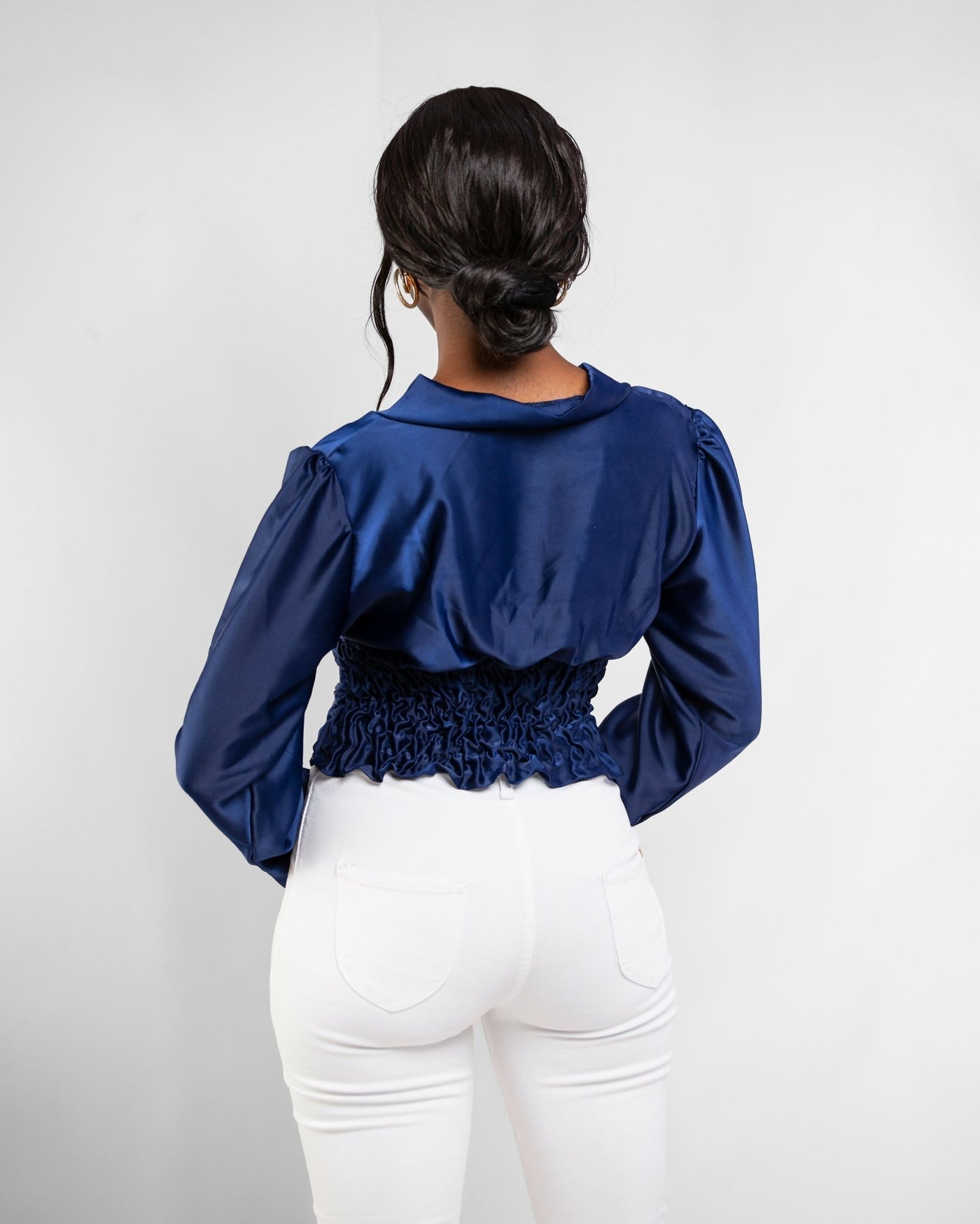 Da'joy Fashions Rochelle Top - Navy Blue - Shopzetu