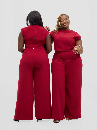 Izulu Wanjiru Set - Wine Red - Shopzetu