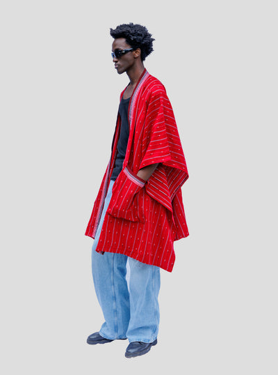 Liquid Lemn Jasiri With Pocket Kimono - Red