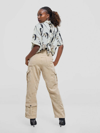 Kalungi Mchoro Shirt - Beige - Shopzetu