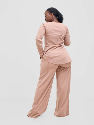 Merli Africa Chazak Pant Set - Nude - Shopzetu