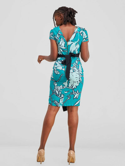 The Fashion Frenzy Floral Bodycon Dress - Green - Shopzetu