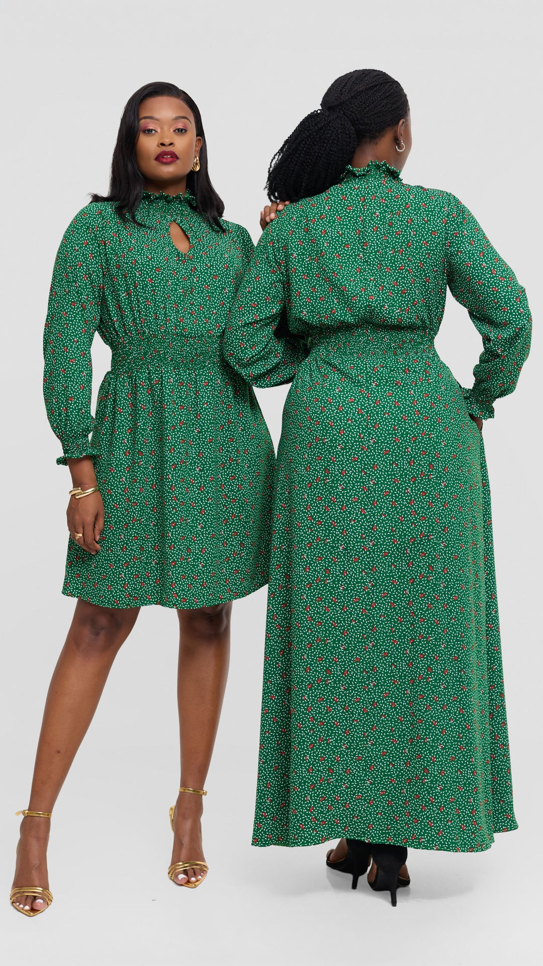 Salok Havilah Naya Knee-length Dress - Green Print