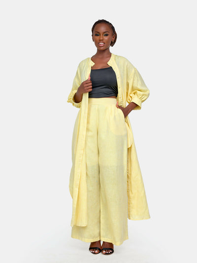 Tuli Shukri Pant Set - Yellow - Shopzetu