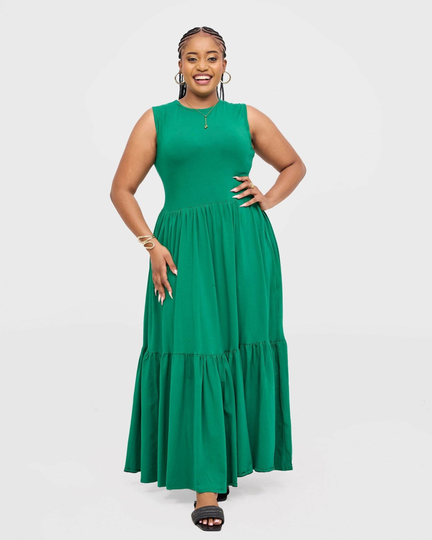 Gravio Fashions Emeria Dress - Green - Shopzetu