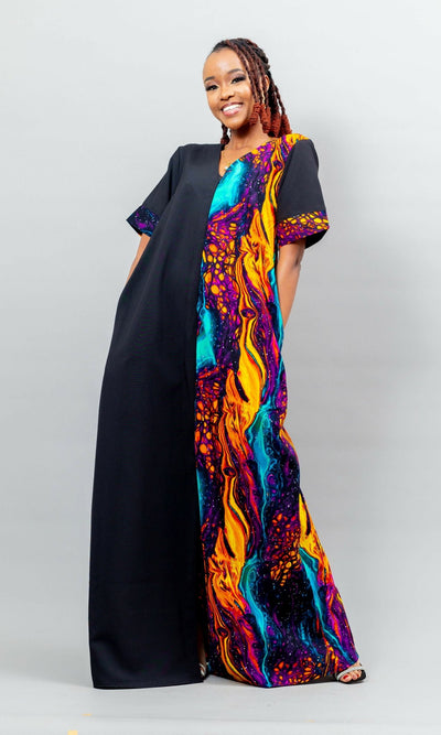 Afriwia Kenya Dress - Galaxy Print - Shopzetu
