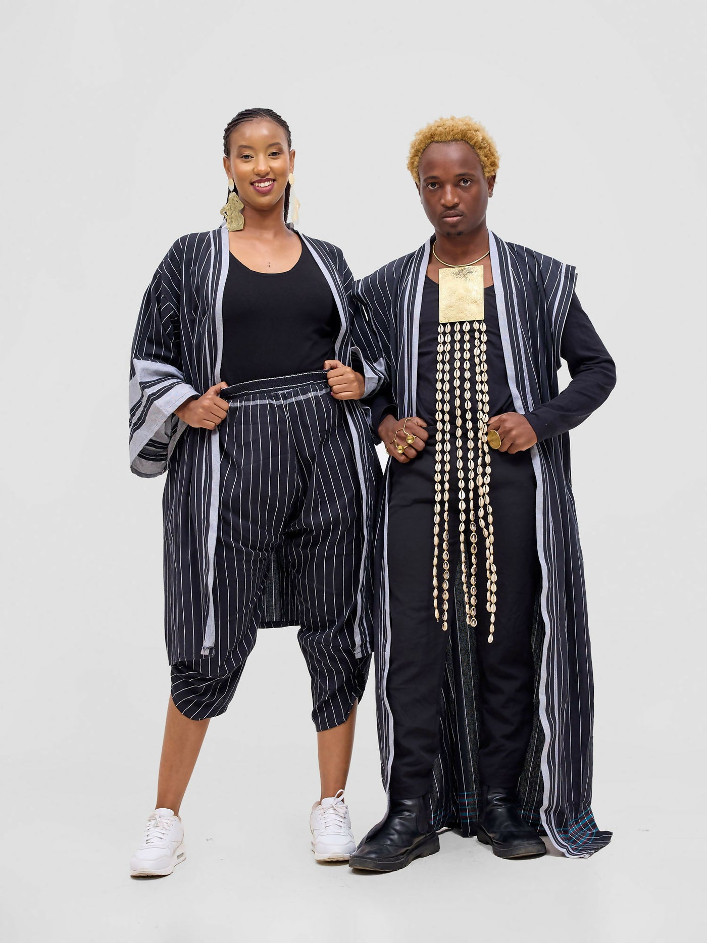 Liquid Lemn Mistari Striped Sleeveless Long Top - Black / Grey - Shopzetu
