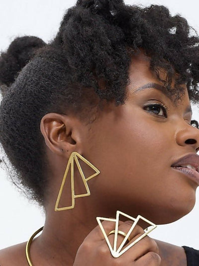 Purely Brass Johari Earring - Brass - Shopzetu