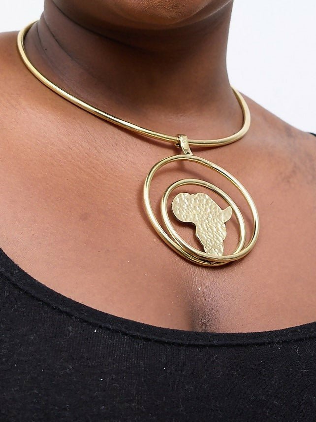 Purely Brass Kamili Choker - Brass - Shopzetu