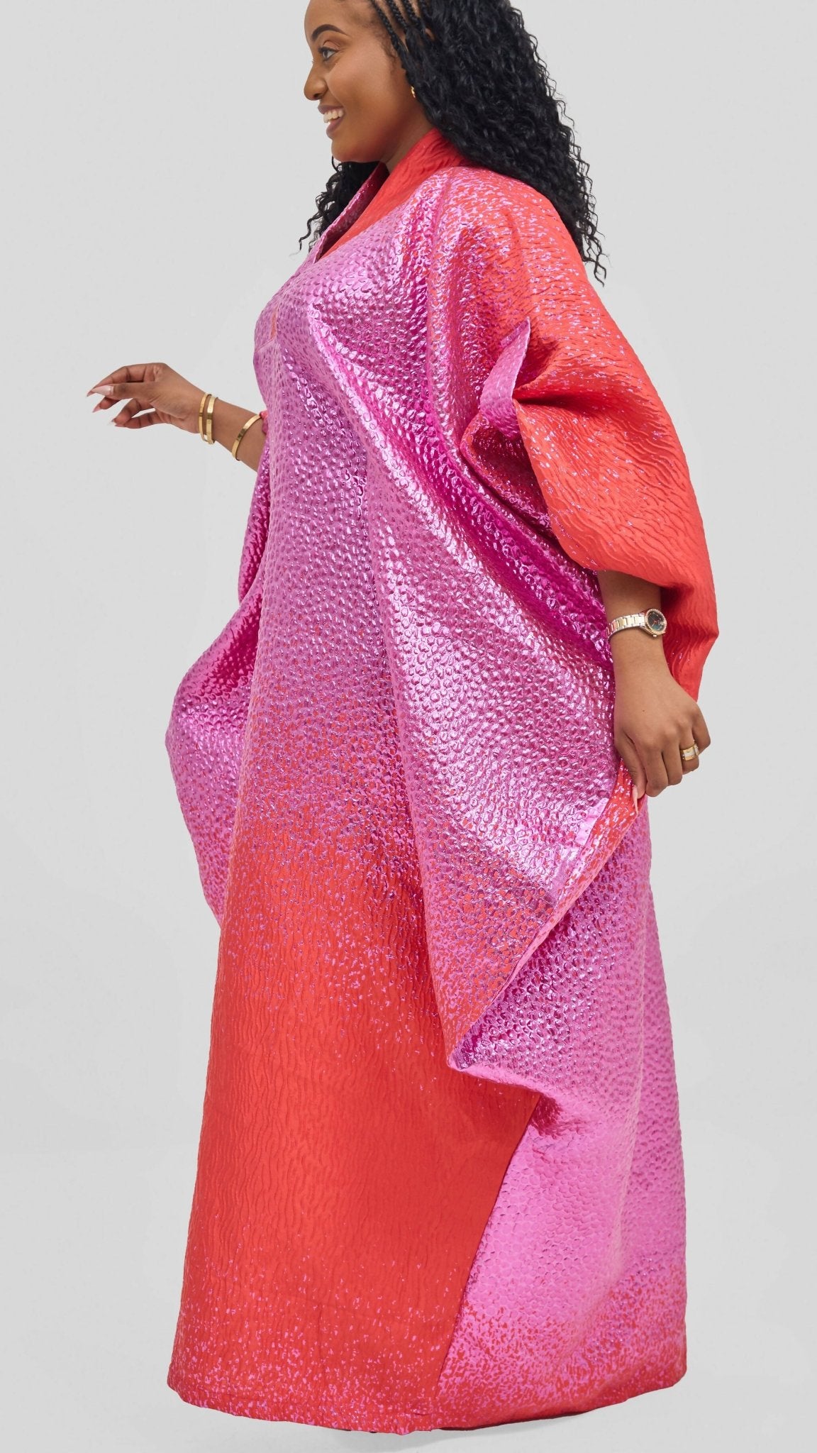 Hats and More Radiant Elegance Kaftan Dress - Pink - Shopzetu