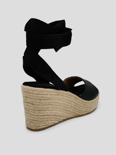 Julz Duke Black Wedges Sandal - Black - Shopzetu