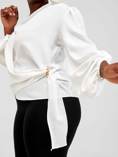 The Fashion Frenzy Wrap Blouse - White