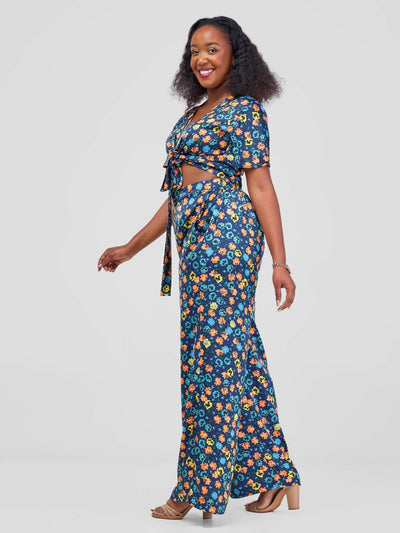 Kakiba Collections Lisa Pallazo Set - Blue - Shopzetu