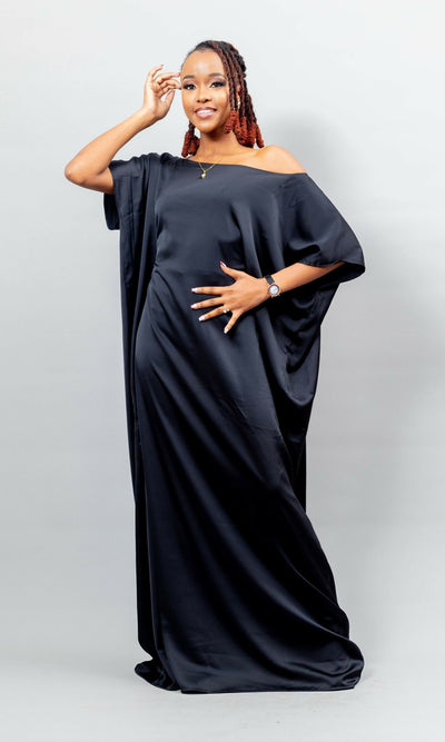 Afriwia Carica Kaftan Dress - Black - Shopzetu