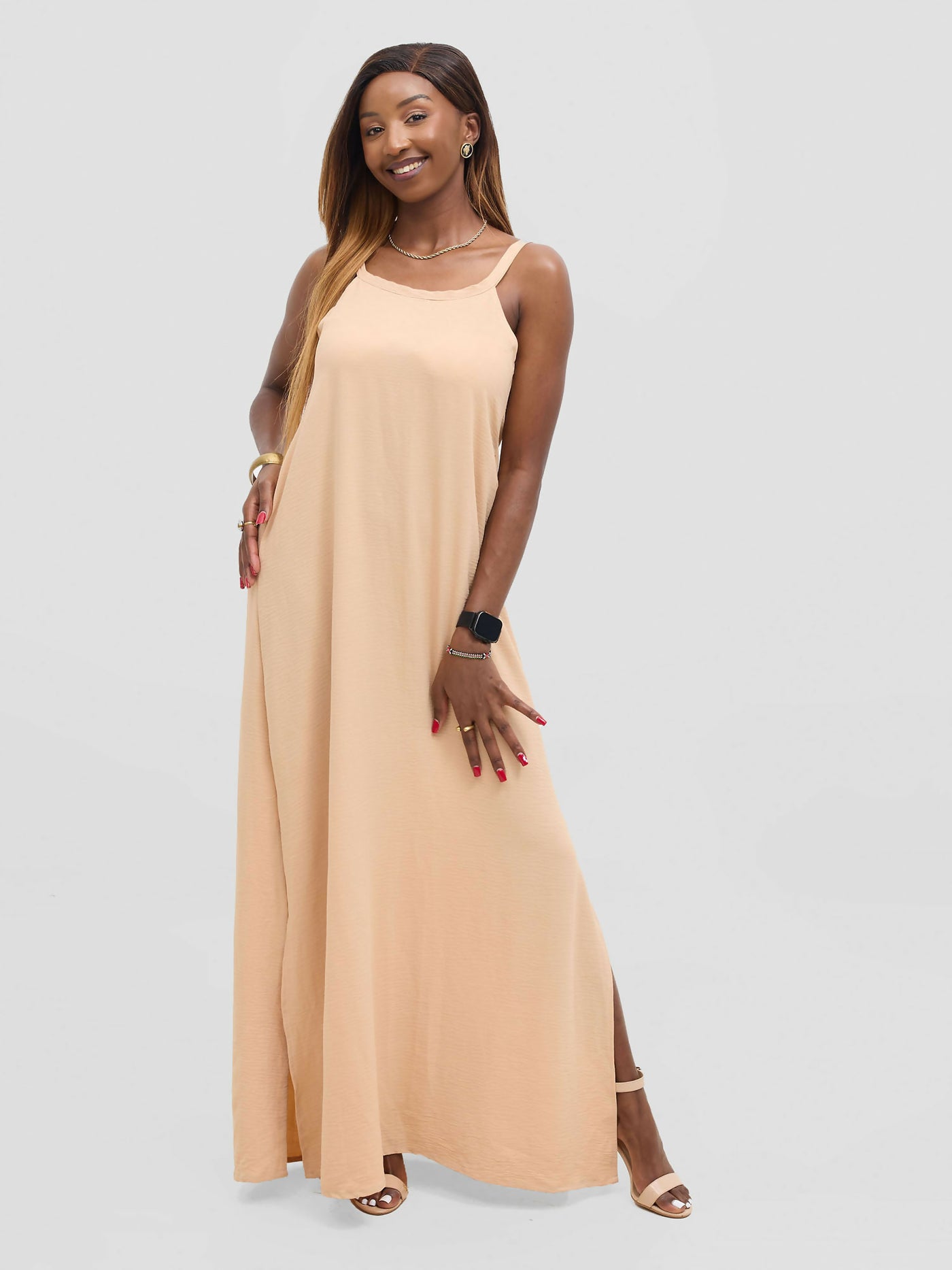 Lokali Designs Nala Shift Dress - Caramel - Shopzetu