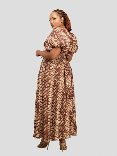 Plainchic Angie Midaxi Dress – Brown Print - Shopzetu