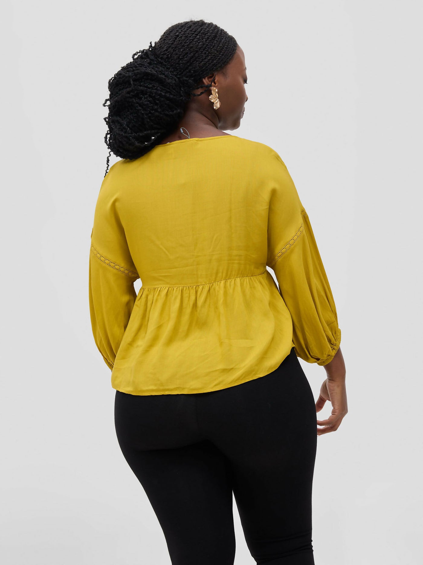 Zuana Comfortable Cotton Top - Mustard - Shopzetu