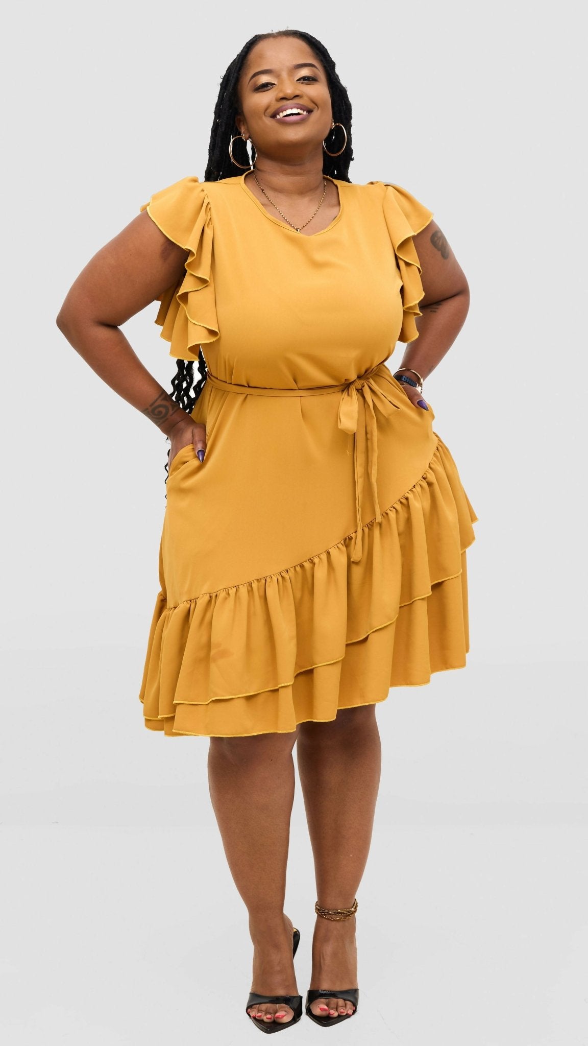 Magali Designs Lulu Dress - Mustard - Shopzetu