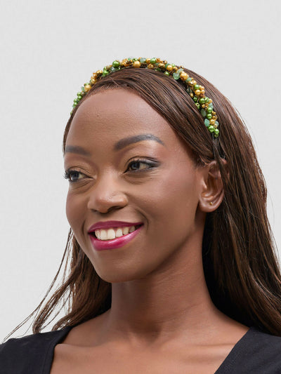 Yaakunte Engare Head Crown - Green / Gold - Shopzetu