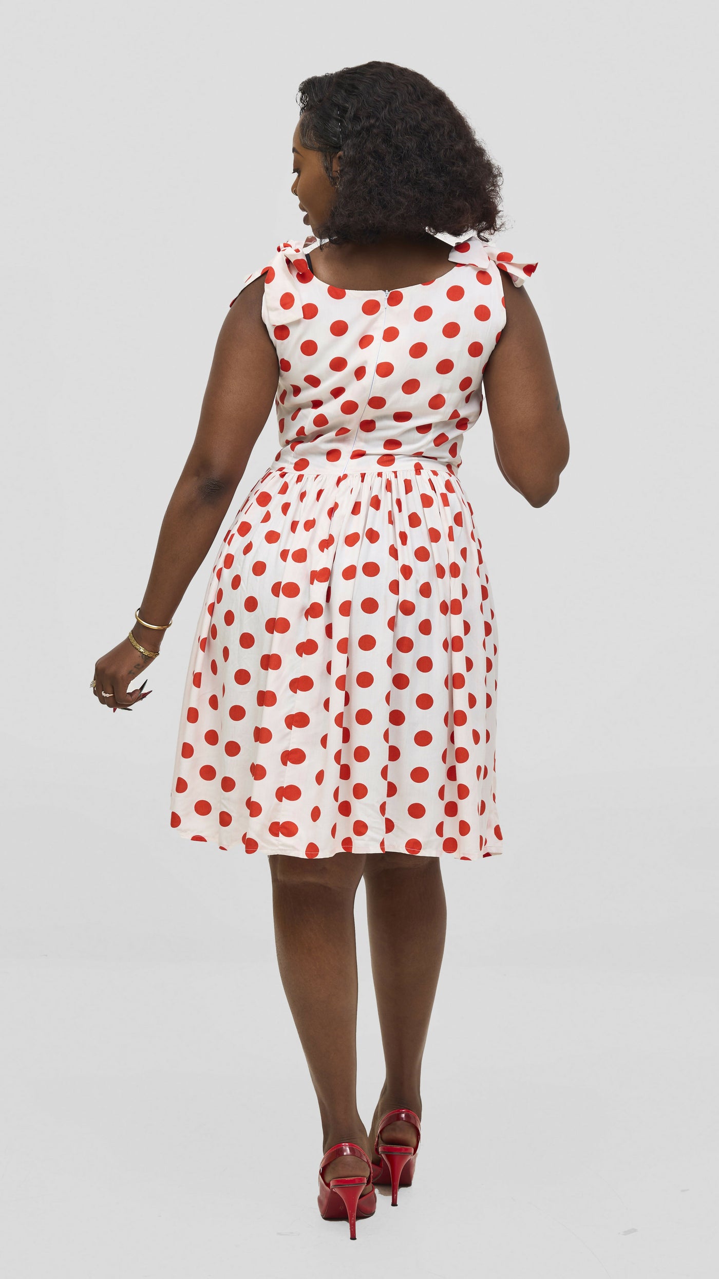 Zosa Polka Zolaa Summer Dresss - White / Red