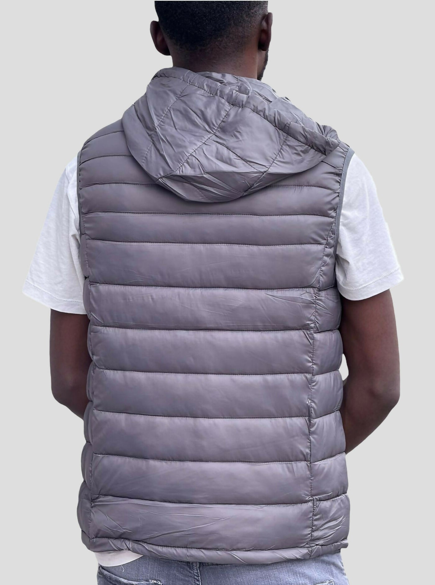 Stylish Brothers Light Puff Half Jacket - Grey - Shopzetu