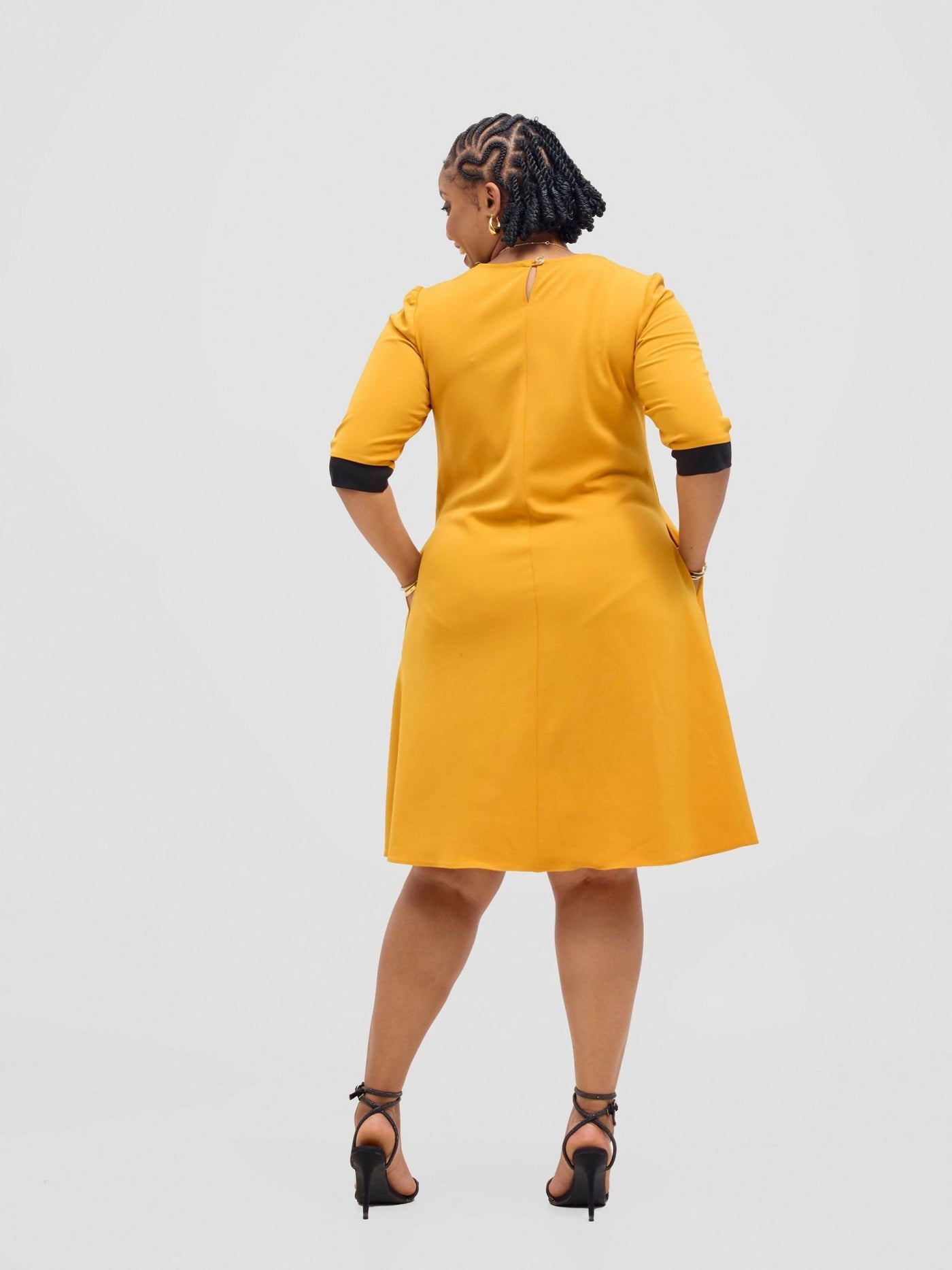 Jolly Fancy Wear Sofi Shift Dress - Mustard - Shopzetu