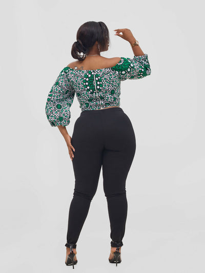 Gravio Fashions Zhuri Off Shoulder Crop Top - Ankara - Shopzetu