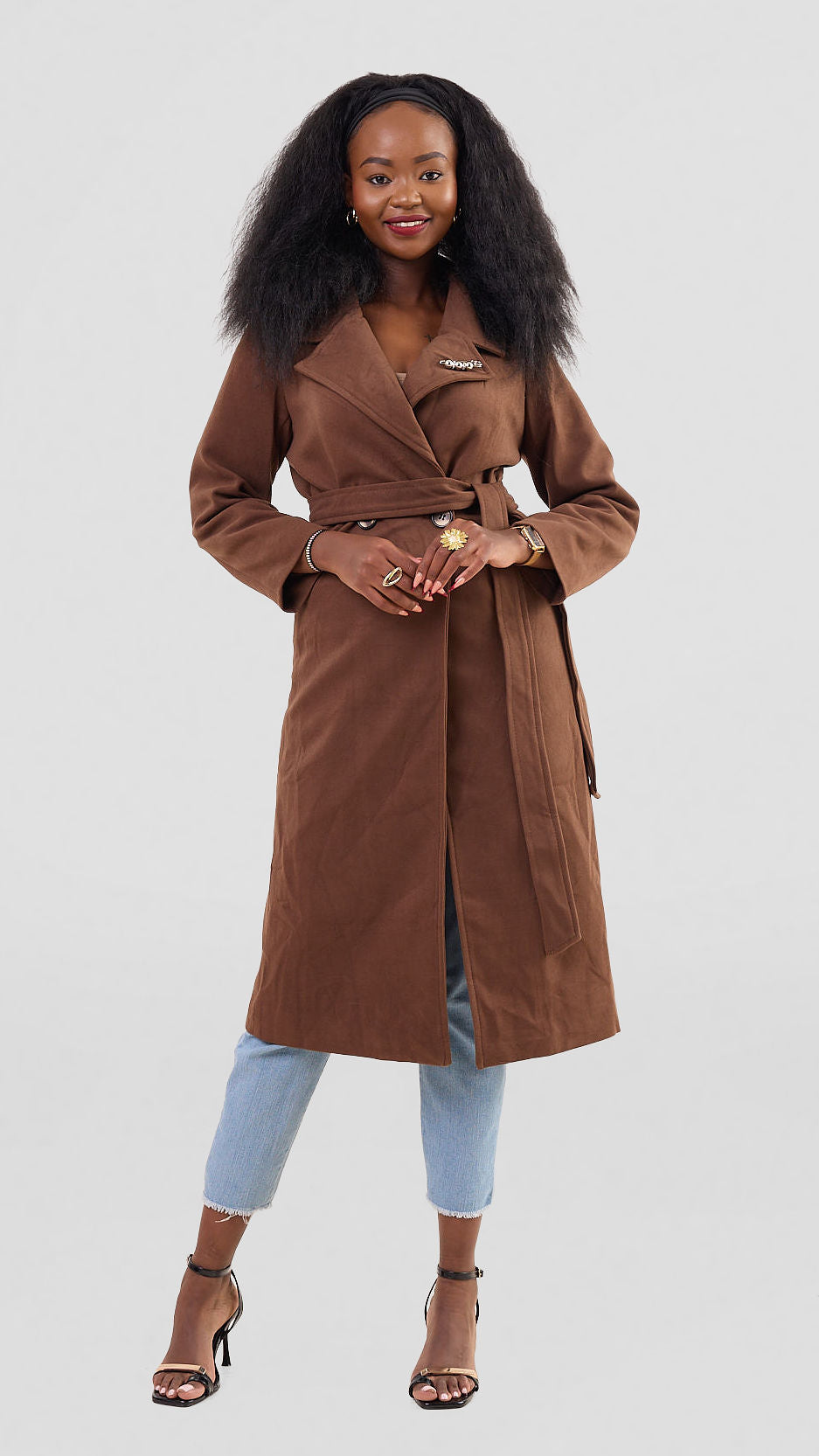Stylish Sisters Cynthia  Warm Trench Coat - Brown