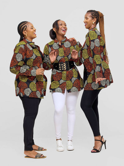 Izulu Serena 2 Top - Black Print - Shopzetu