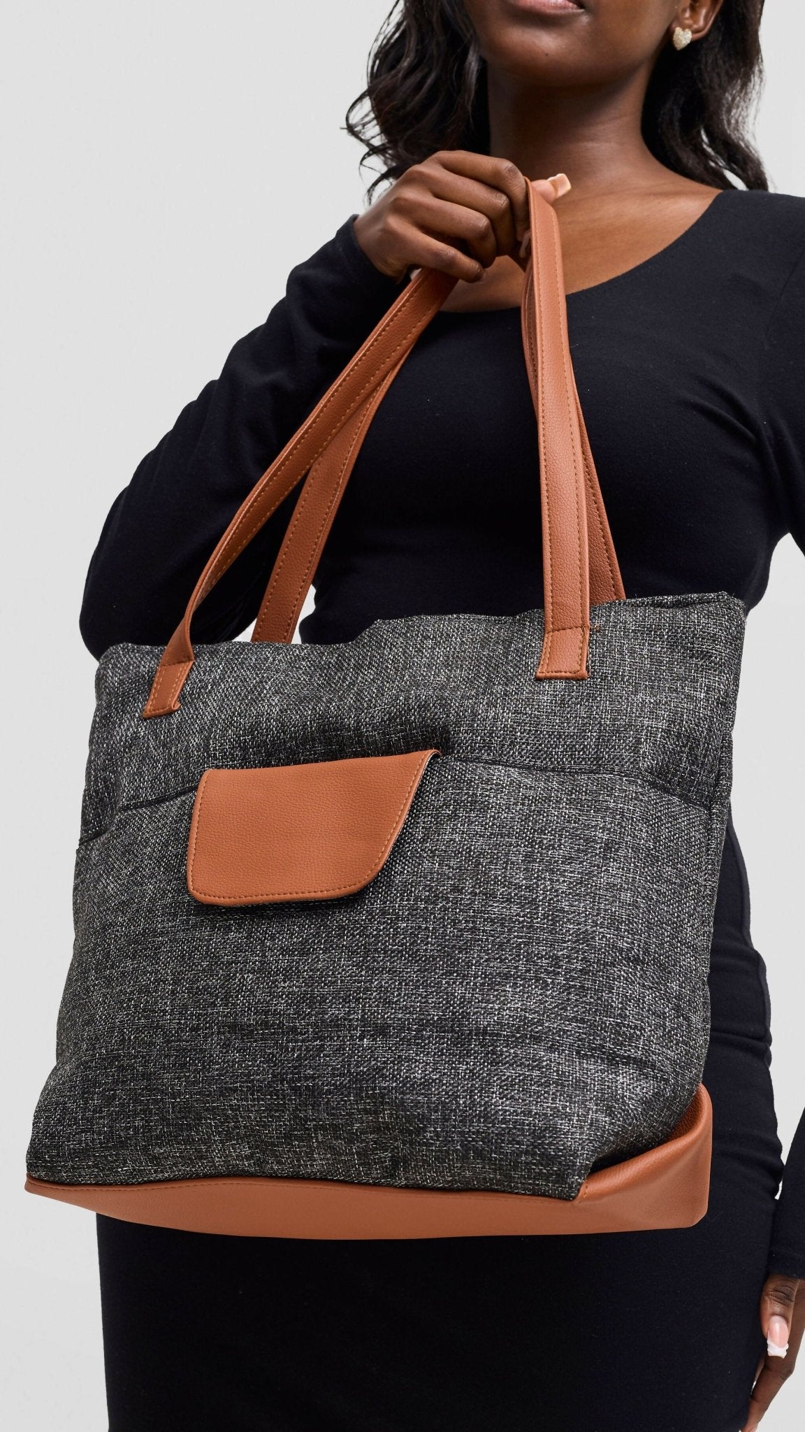 Mkenya Collections Charcoal Tote Bag - Grey - Shopzetu