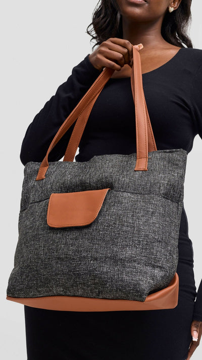 Mkenya Collections Charcoal Tote Bag - Grey - Shopzetu