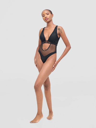 Shells Attic Monokini Swimwear Suit - Black - Shopzetu