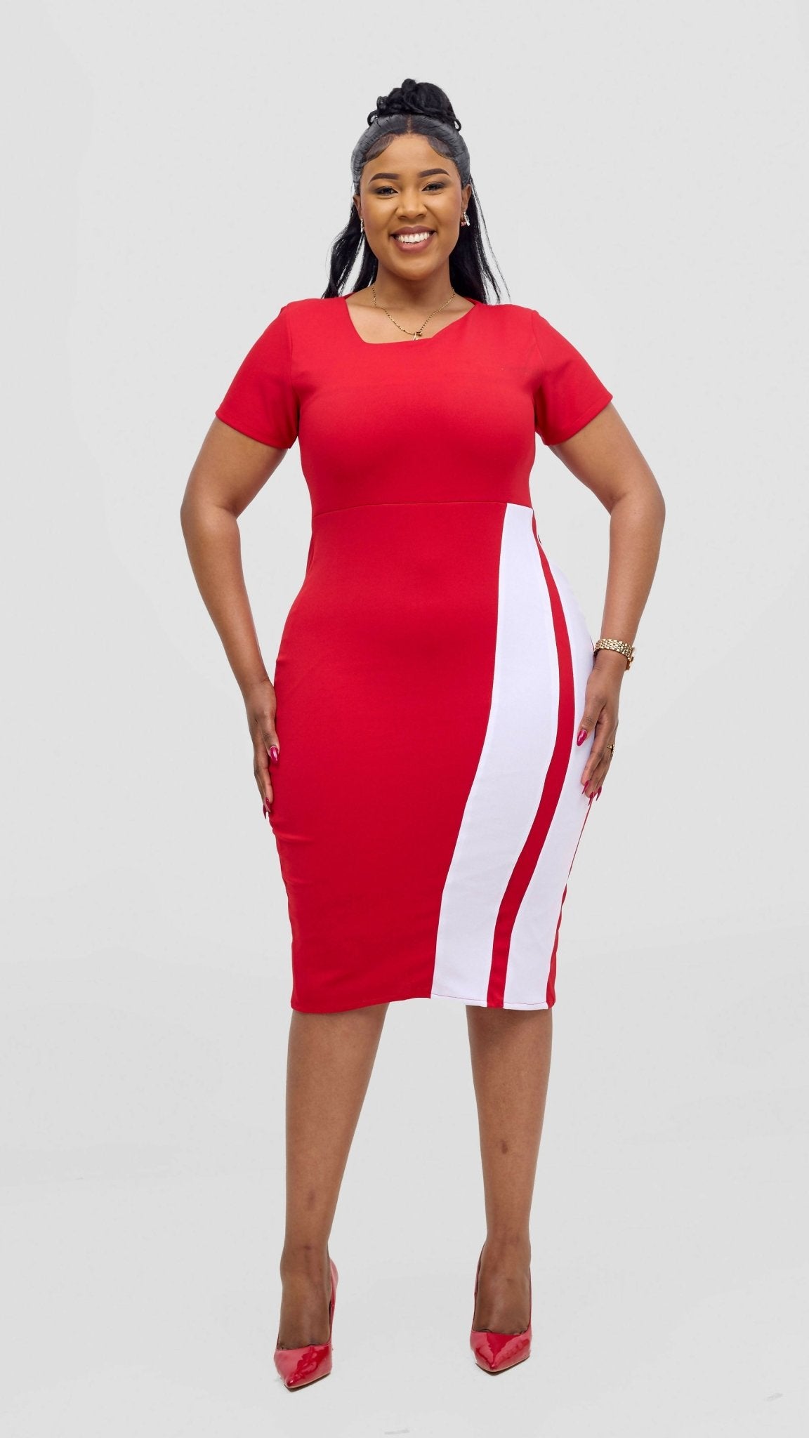 Kakiba Collections Linah Dress - Red - Shopzetu