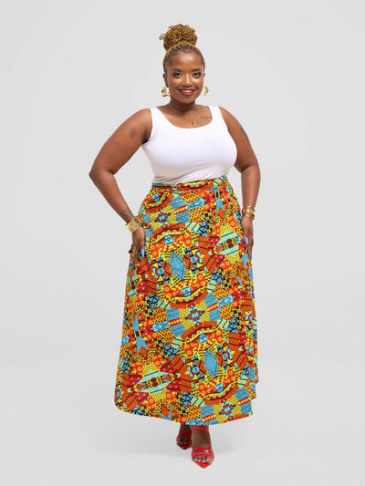 Waridi Africa Jivu Wrap Skirt - Multicolored - Shopzetu