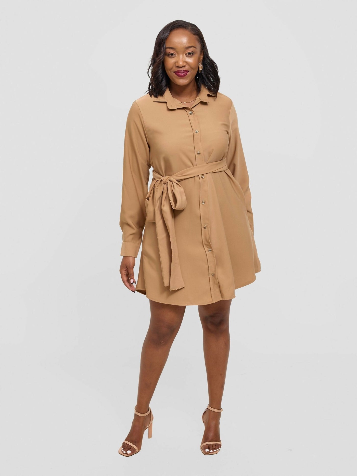 Mnubistyle Cappuccino Dress - Beige - Shopzetu