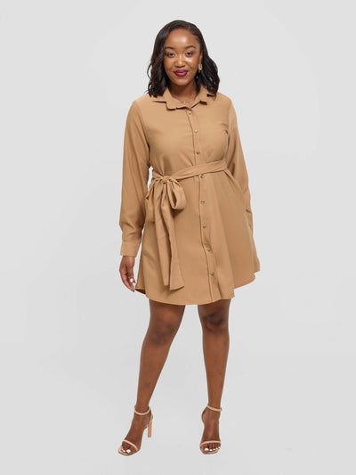 Mnubistyle Cappuccino Dress - Beige - Shopzetu