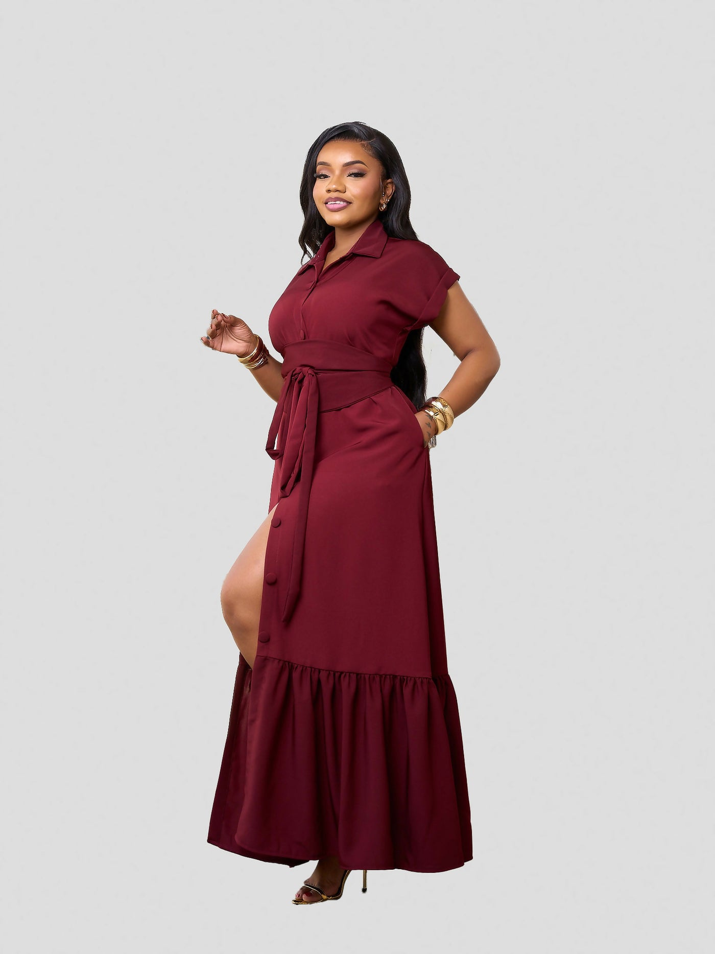 Plainchic Nisha Dress - Burgundy